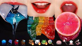 11MINUTES EMOJI EATING ASMR FOR SLEEP, ROASTED JELLY, TANGHULU, HONEY JELLY WAX CANDY ASMR