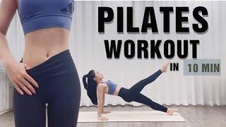 10 MIN PILATES ABS FAT BURN | PILATES Workout | No Equipment