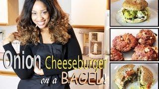 Cooking Healthier for Weight Loss: Onion Cheeseburger on a Bagel (Under 400 calories)!!!